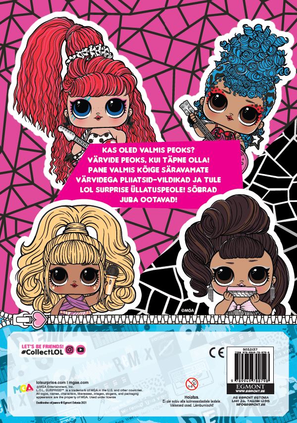 LOL Lahe värvimisraamat. Kaasas kleepsud